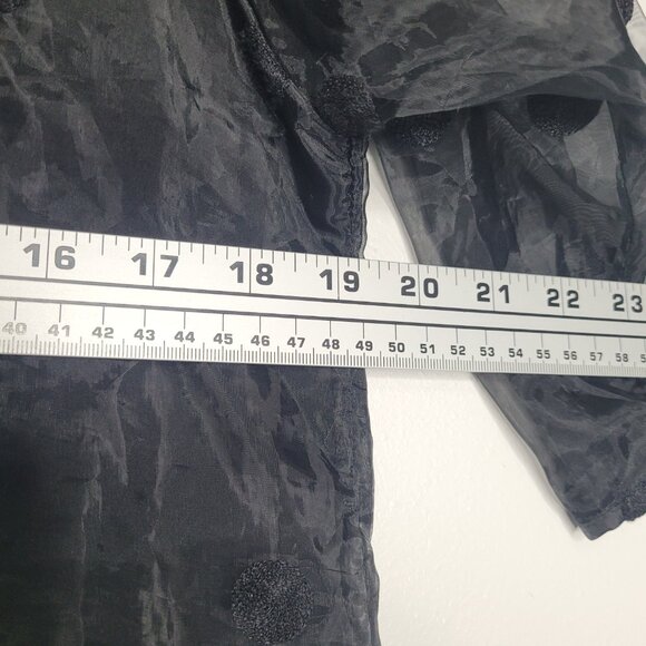 Marc New York black semi sheer polka dot avant garde art to wear boxy tie bow - Picture 5 of 6